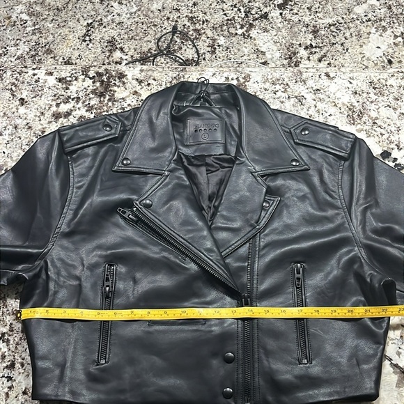 Blank NYC Black Leather Moto Jacket Asymmetrical Zipper - Picture 14 of 14